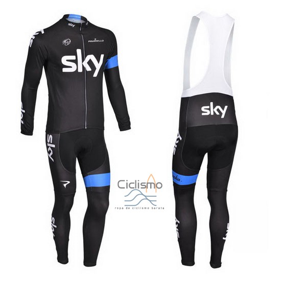 Sky Ropa Ciclismo Culotte Largo 2013 Mangas Largas Azul y Negro